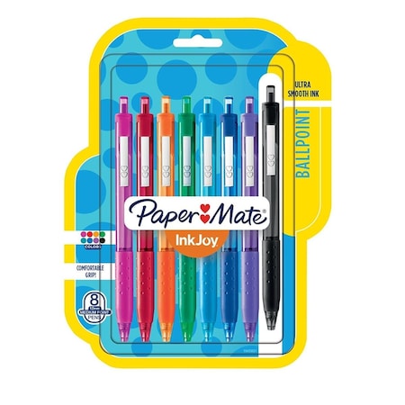 Paper Mate 1 mm Inkjoy 300 RT Retractable Ballpoint Pen, Assorted, 8PK PA471510